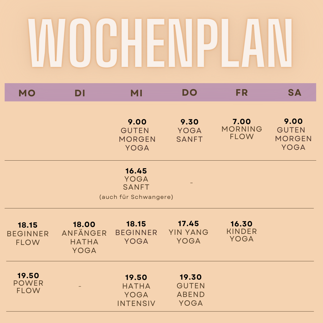 Yoga Stundenplan
